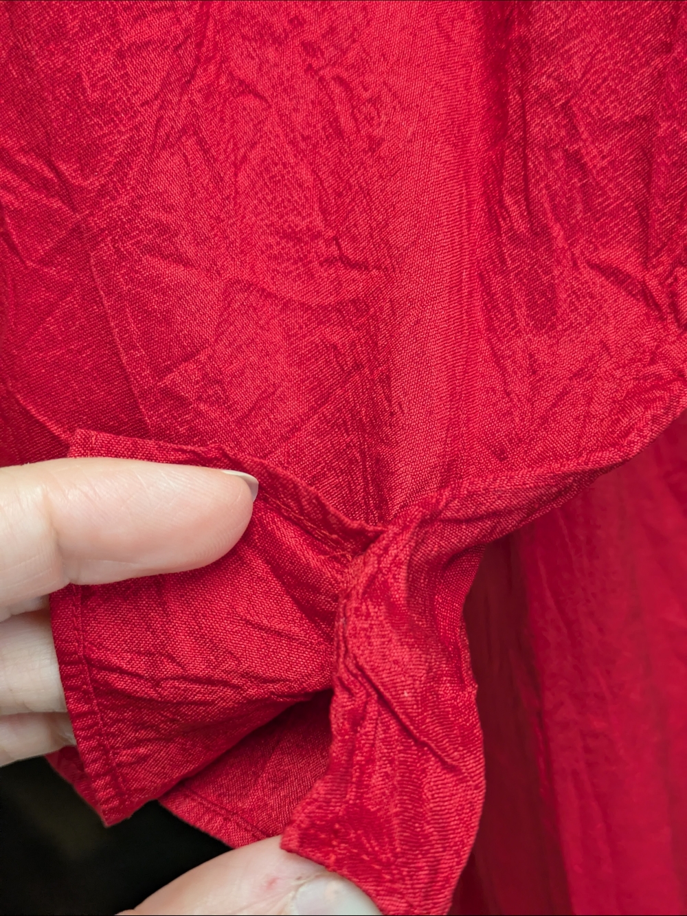 Red Button-Front Tunic Top - Picture 6 of 12